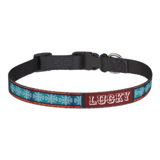 Custome Name Cozy Winter Pattern  Pet Collar