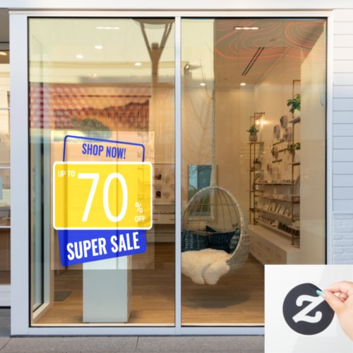 custome Percentage Off SUPER SALE Store Sale Window Cling