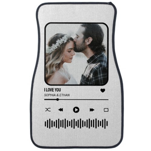 Custome Photo Song Playlist Couple Valentines Day Car Floor Mat