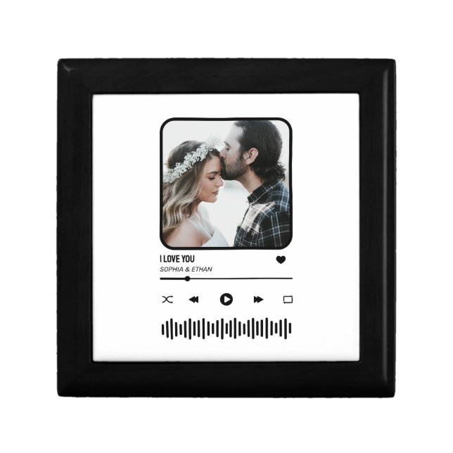 Custome Photo Song Playlist Couple Valentine's Day Gift Box (Front)