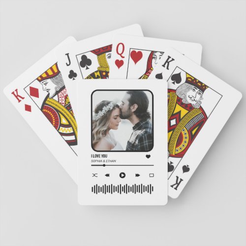 Custome Photo Song Playlist Couple Valentines Day Poker Cards