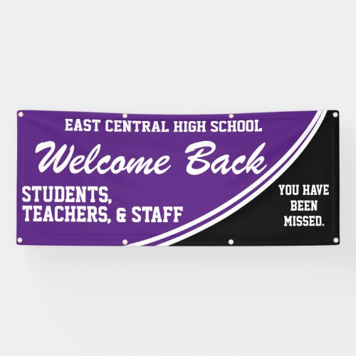 Custome Purple Welcome Back to School Banner