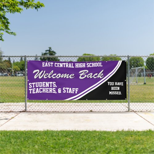 Custome Purple Welcome Back to School Banner