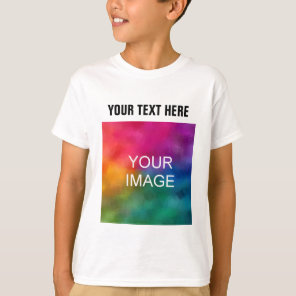 Customer Add Image Photo Text Kids Boys T-Shirt