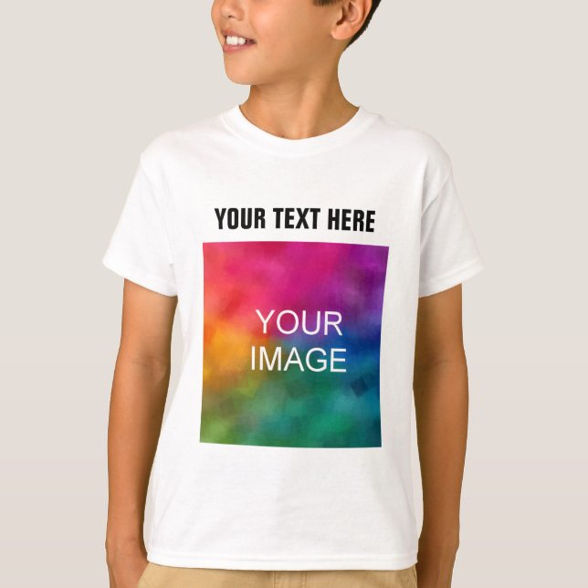 Customer Add Image Photo Text Kids Boys T-Shirt (Front)