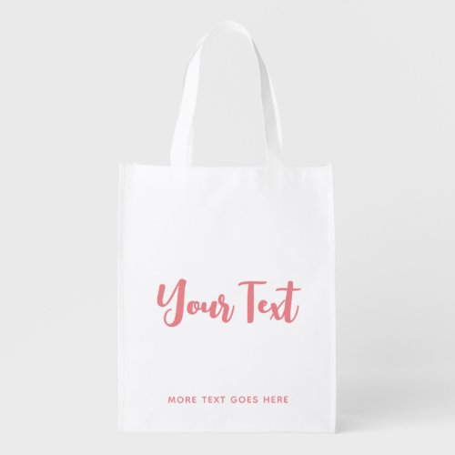 Customer Add Your Text Elegant Modern Top Grocery Bag