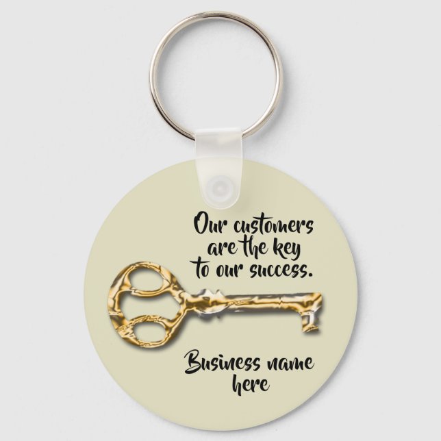 Customer Appreciation Antique Key Business Thanks Keychain (Front)