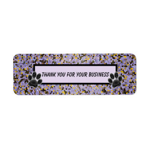 Customer Appreciation Business Paw Print Thank You Label