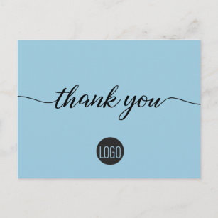 Customer Appreciation Business template Blue Postcard