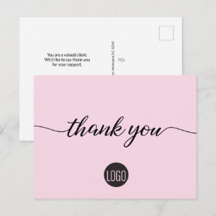 Customer Appreciation Business template pink Postcard