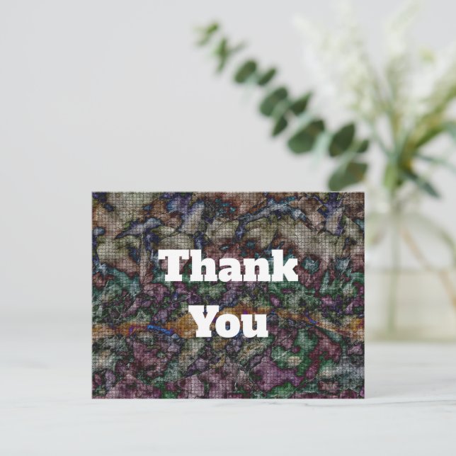 Customer Appreciation Colorful Mosaic Thank You Postcard (Standing Front)