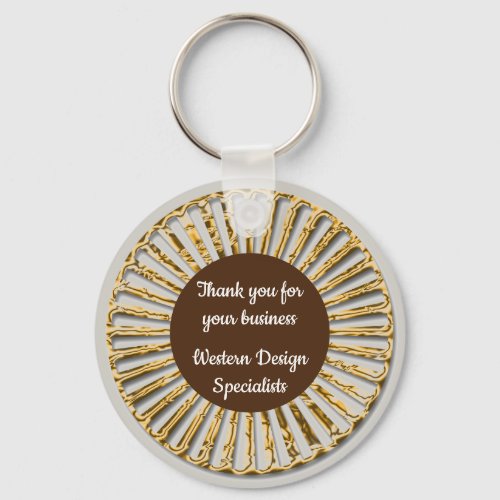 Customer Appreciation Golden Wheel Thank You Keychain