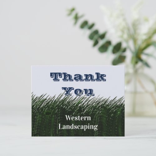 Customer Appreciation Green Grass Thank You Postcard