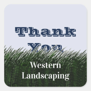 Customer Appreciation Green Grass Thank You Square Sticker