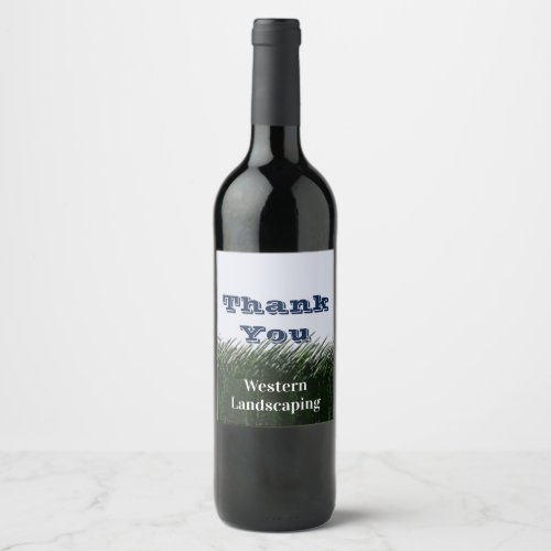 Customer Appreciation Green Grass Thank You Wine Label