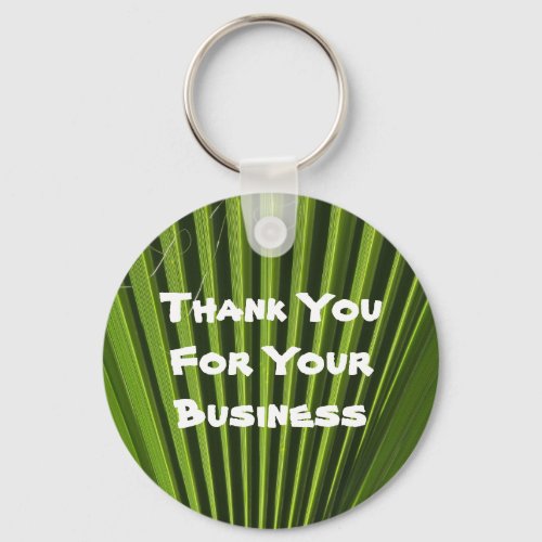Customer Appreciation Green Palm Leaf Business Keychain