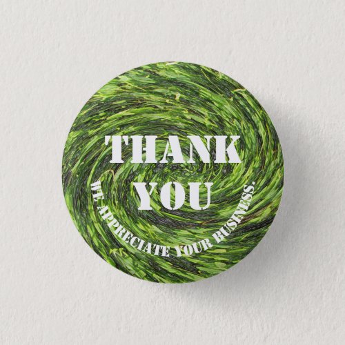 Customer Appreciation Green Swirl Thank You Button