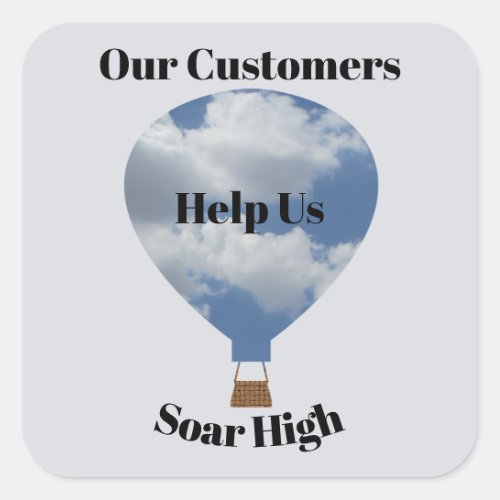 Customer Appreciation Hot Air Balloon Thank You Square Sticker
