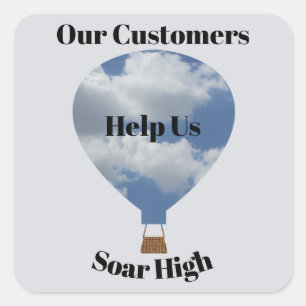 Customer Appreciation Hot Air Balloon Thank You Square Sticker