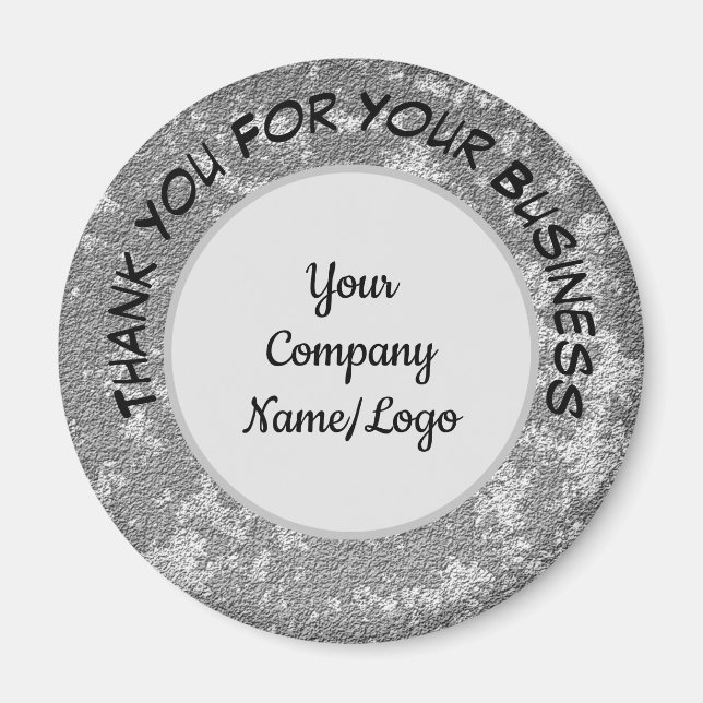 Customer Appreciation Marbled Gray Business Promo Magnet (Front)