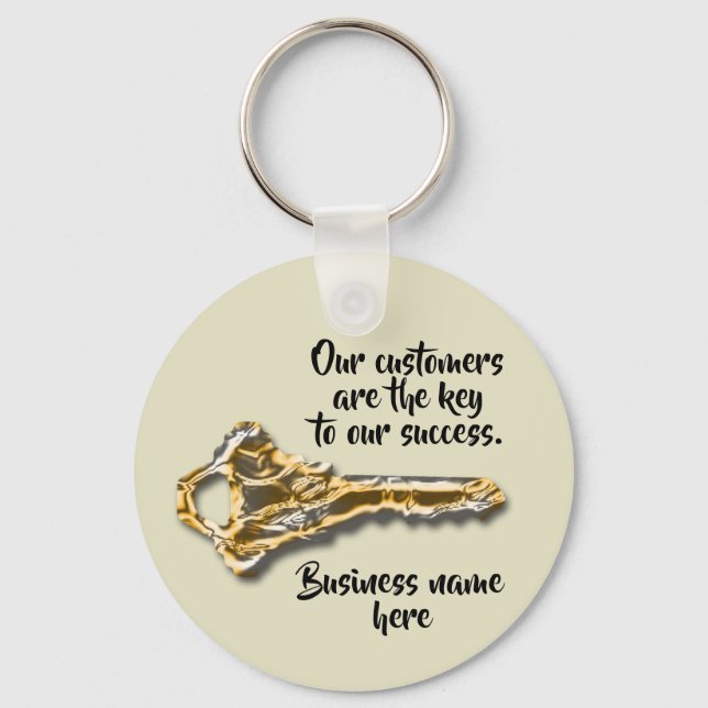 Customer Appreciation Metal Key Business Thank You Keychain (Front)