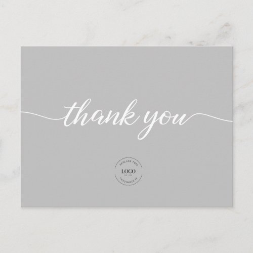 Customer Appreciation Modern Grey Business logo Postcard