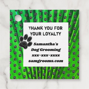 Customer Appreciation Paw Print Business Promo Favor Tags