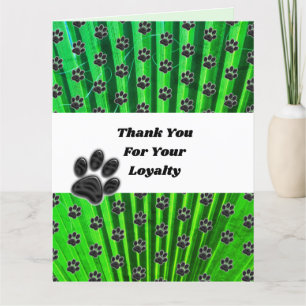 Customer Appreciation Paw Print Caregiver Thanks Letterpress Thank You Card