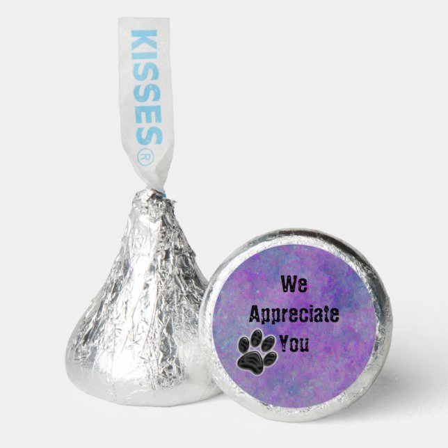 Customer Appreciation Paw Print Pet Dog Business Hershey®'s Kisses® (Front)
