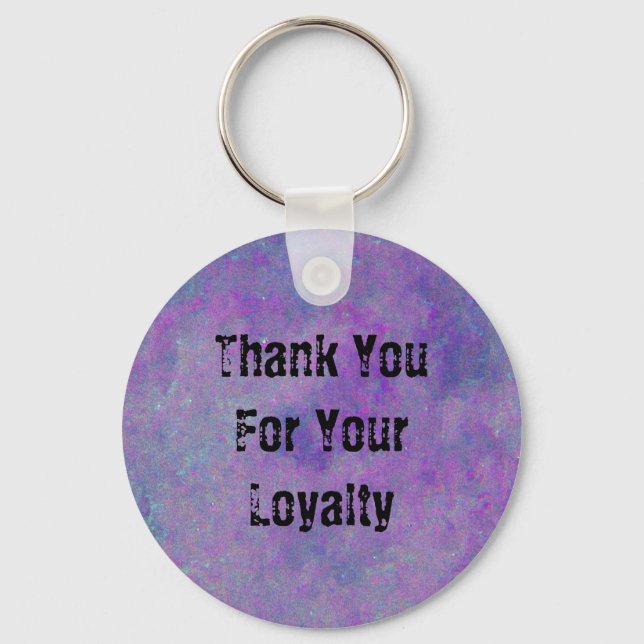 Customer Appreciation Purple Business Promotional Keychain (Front)