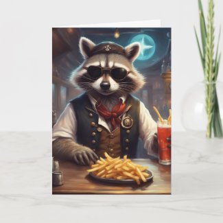 Customer appreciation Raccoon Biker bar patron