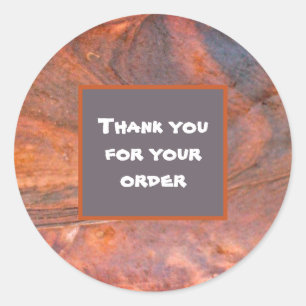 Customer Appreciation Red Woodgrain Sales Business Classic Round Sticker