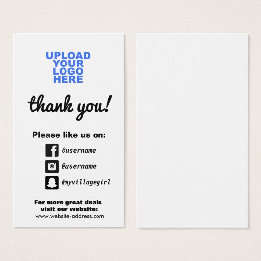 Customer Appreciation  Social Media Icons (Front & Back)