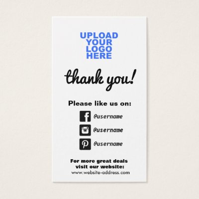 social media on business cards