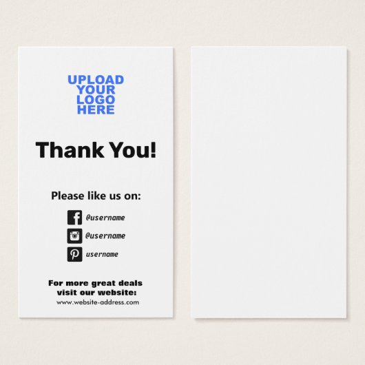 Customer Appreciation  Social Media Icons Insert (Front & Back)