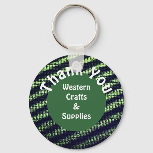 Customer Appreciation Striped Business Promotional Keychain