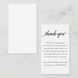 Customer Appreciation Thank You Coupon Discount Business Card | Zazzle