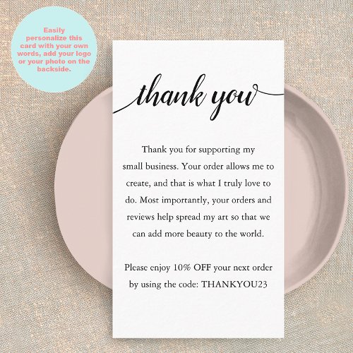 Customer Appreciation  Thank You  Coupon Discount  Business Card