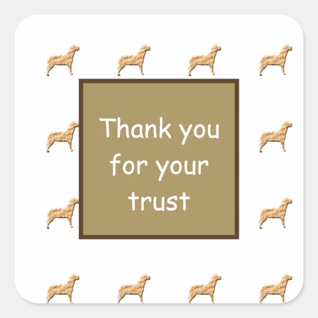Customer Appreciation Thank You Dog Veterinarian Square Sticker (Front)