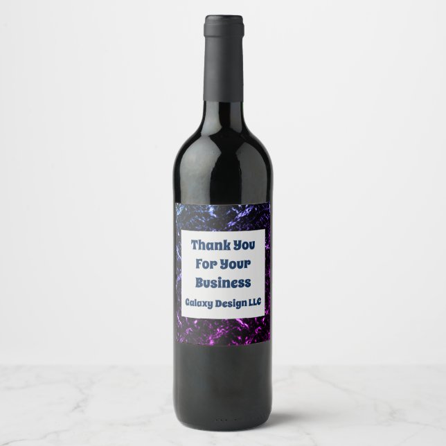 Customer Appreciation Vibrant Thank You Business Wine Label (Front)