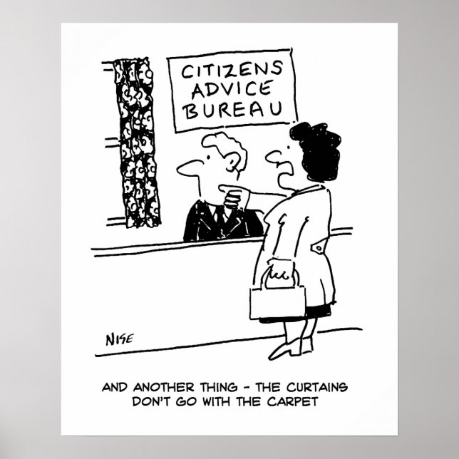 Customer at Citizens Advice Bureau Gives Advice Poster (Front)