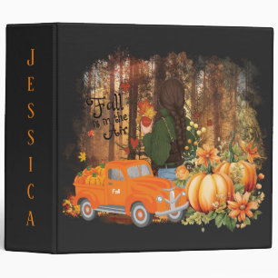 Customer Autumn Vibes, A Car Loaded With Pumpkin 3 Ring Binder