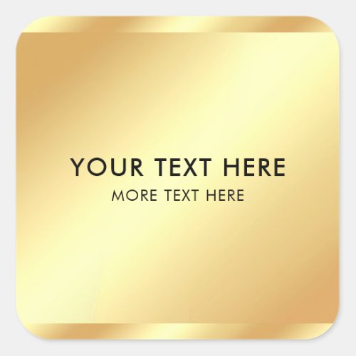 Customer Black  Gold Elegant Modern Template Square Sticker