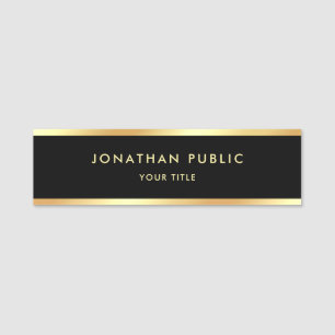 Customer Black Gold Modern Template Elegant Name Tag