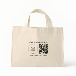 Customer Business Company Logo QR Code Barcode Mini Tote Bag