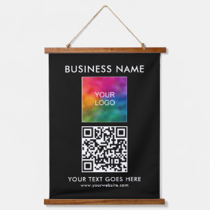Customer Business Company Logo Text QR Code Hanging Tapestry