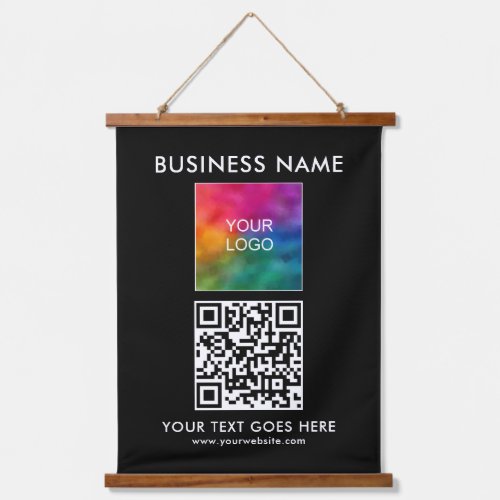Customer Business Company Logo Text QR Code Hanging Tapestry