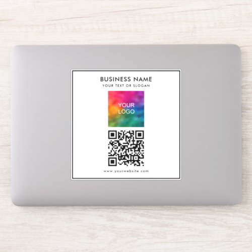 Customer Business Logo Add Text QR Code White Sticker