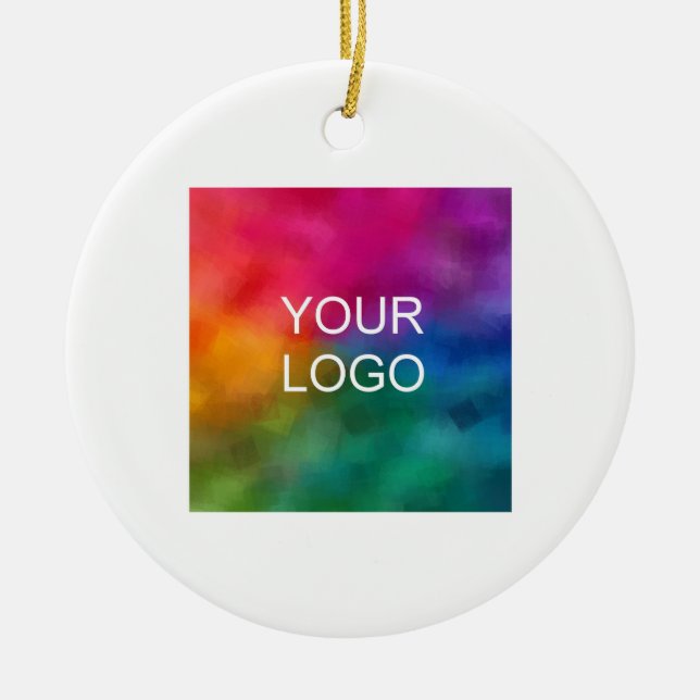 Customer Business Logo QR Code Simple Template Ceramic Ornament (Front)