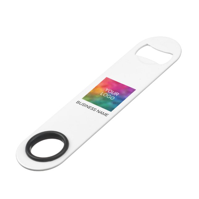 Customer Business Logo QR Code Url Minimalist Cute Bar Key (Front Angled)